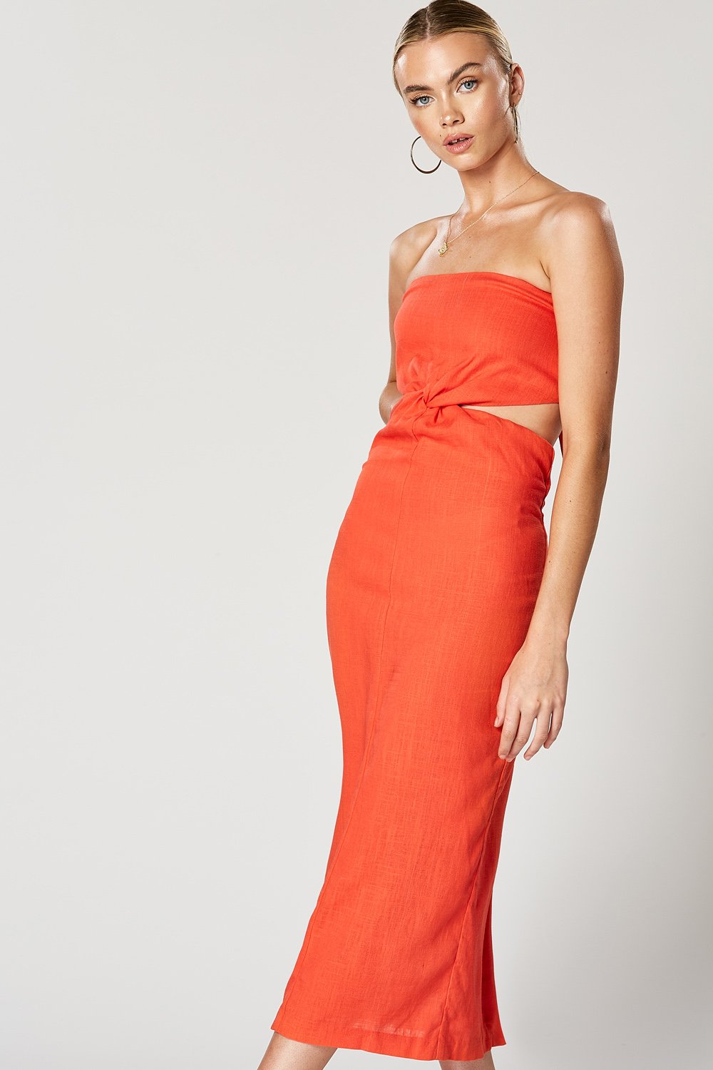 Winona Cadence Knot Dress - Orange Red ...